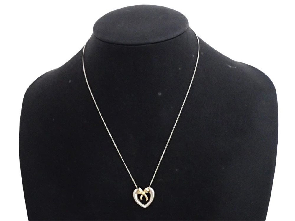 Tiffany Co Necklace Heart Rion Sterling Silver Gold